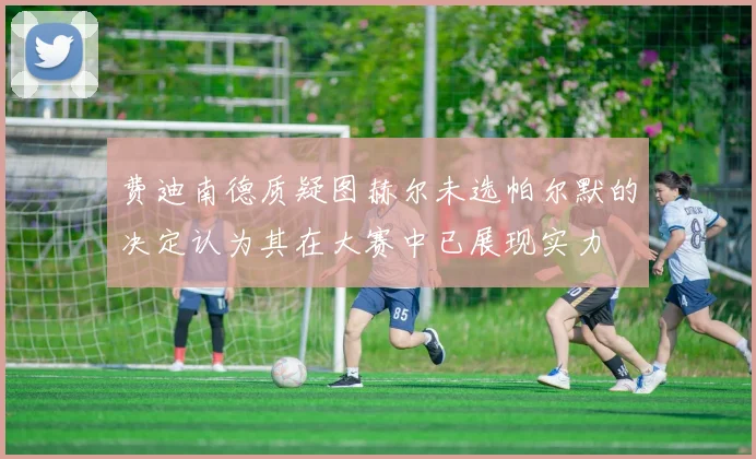 费迪南德质疑图赫尔未选帕尔默的决定认为其在大赛中已展现实力
